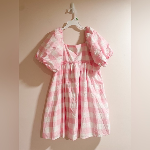Janie and Jack Pink White Gingham Dress Size 8 - Picture 2 of 4